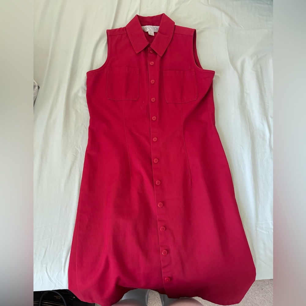 Casual Corner Sleeveless Crimson Midi Dress